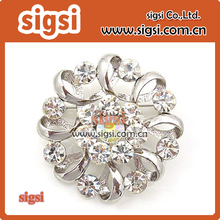 100pcs silver metal crystal clear acrylic rhinestone Rotate flower brooch pin for wedding invitation gift 2024 - buy cheap