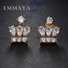 Emmaya Fashion Cute Lovely Crown Earrings Crystal Jewelry Wholesale Cheap Factory Price Stud Earrings for Women 2024 - buy cheap