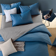 Blue Grey 100%Cotton Duvet Cover Twin Queen/King Size Bedding sets Bed sheet Fitted sheet Kids Adults Bedding set linge de lit 2024 - buy cheap