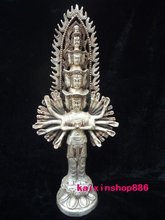 Estatua de plata peristáltica de mil brazos, raro de diosa Oriental Qing, budista, 18C 2024 - compra barato