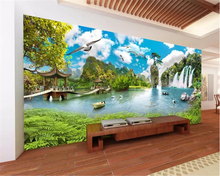 Beibehang-papel tapiz fotográfico de paisaje del país de las Maravillas, mural de peint 3d, Fondo de TV, papel tapiz de pared para paredes 3 d 2024 - compra barato