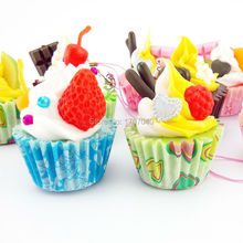 20PCS/Lot Cute Hard Ice Cream Fruit Cup Cake Food Simulation Kid Toy Collectibles Wholesale 2024 - buy cheap
