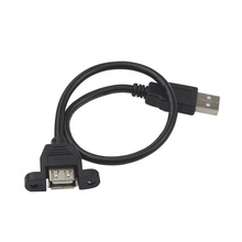 Высокое качество USB 2,0 Удлинительный кабель 30 см папа к женскому с винтовой панелью 2024 - купить недорого