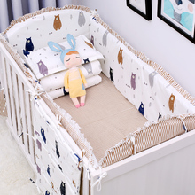6Pcs/Pack Cartoon Baby Bed Bumper Sets Cotton Baby Bedding sets for Newborns Toddle Bed Around Linen Cot Mesh Crib Bumpers Pad 2024 - buy cheap