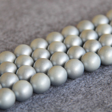 14mm alta calidad Grey de cuentas de cristal DIY mujeres suelta perlas accesorios de la joyería de regalo de 15 pulgadas 2 pzas/lote venta al por mayor y venta al por menor 2024 - compra barato