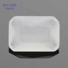 Gemas blancas Translucen en forma octangular, rectangulares, cortadas, sueltas, de cristal, sintéticas para joyería, tamaño 3x5 ~ 12x16m, Envío Gratis 2024 - compra barato