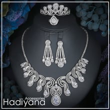 Hadiyana Luxury Big 4pc Jewelry Set With Cubic Zirconia Party Wedding Saudi Arabic Dubai Necklace&Earring&Bangle&Ring Sets CN170 2024 - buy cheap