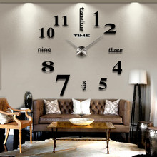 Nuevo reloj de pared de gran tamaño, adhesivo de acrílico para espejo DIY, reloj de pared 3D Real, relojes de cuarzo para Modem, decoración para el hogar y la sala de estar 2024 - compra barato