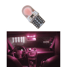 Auto t10 rosa vermelho 194 w5w 168 cob 8-smd carro de sílica led super brilhante virar lado da placa de licença lâmpada luz interior dc12v 2024 - compre barato