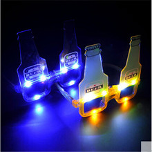 Óculos gafas led decoração de festa halloween natal 5 lâmpadas led garrafa de cerveja flash brinquedos acendem brinquedos para crianças 2024 - compre barato