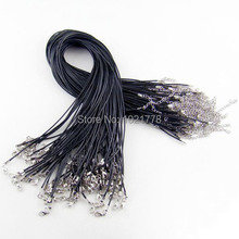 Wholesale 50pcs/lot 1.5mm Black Leather Cord Necklace With Lobster Clasps For Necklace DIY Craft Jewelry Making Free Shipping 2024 - buy cheap
