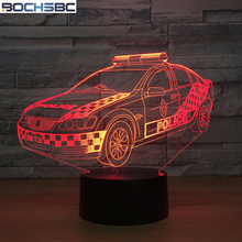 BOCHSBC 7 Colorful Changing Table Lamp 3D Car USB LED Acrylic Night Light Lampara 7 Colors Illusion Lamp Touch or Remote Control 2024 - buy cheap