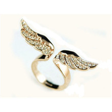 H:HYDE Adjustable angel wings ring Micro pave zircon gold-color rings for women fashion jewelry wholesale female gifts 2024 - buy cheap