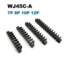 Barrier Terminal Block Pitch 9.5mm Straight Pin 7/8/10/12P Morsettiera Wire Connector With Screw Holes 300V 25A 12AWG 2024 - buy cheap