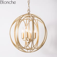 Modern Round Pendant Lights Gold Cage Hanging Light Fixtures Loft Industrial Home Decor for Dining Room Kitchen Lamp Luminaire 2024 - buy cheap