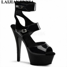 LAIJIANJINXIA club nocturno de mujer Zapatillas de baile sexy 15cm tacones altos plataforma zapatos de baile sandalias Polo Peep Toe zapatos de baile 2024 - compra barato