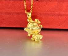 New 24k Yellow Gold Pendant/ Happy Monkey Girl Pendant/ 3.39g 2024 - buy cheap