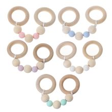 Baby Play Gym Montessori Toys Baby Teether Beech Wood Ring Silicone Beads Wooden Rattle Baby Accessories 2024 - buy cheap