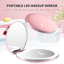 LED Mini Makeup Mirror 1X 3X Magnifying Handheld Collapsible Portable Small Mirror Micro USB Rechargeable Lighting Makeup Mirror 2024 - buy cheap