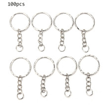 50/100 Pcs/Set Silvery Key Chains Stainless Alloy Circle DIY 25mm Keyrings Jewelry Keychain Key Ring 2024 - buy cheap