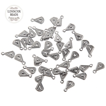 Colgantes de gota triangular de acero inoxidable, Plata de 20 piezas, para fabricación de joyería, artesanal, hecho a mano, 11x7mm, novedad 2024 - compra barato