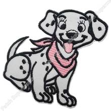 Lovely Dalmatian Spot Dog cartoon Embroidered Iron On Patch Applique Badge Chirldren Kids Patch wholesale Free Shipping 2024 - buy cheap
