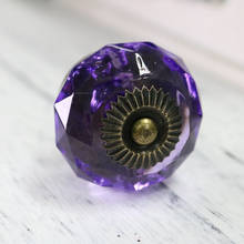 10PCS Purple Clear Crystal kitchen Cabinet Knobs And Handles Dresser Cupboard Door Acrylic Knob Pulls 2024 - buy cheap