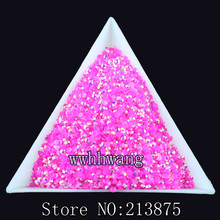 DIY,10000 шт./пакет, SS6 Розовый Красный волшебный цвет AB jelly 2 мм полимерные кристаллы стразы для дизайна ногтей не Горячая фиксация бусины 2024 - купить недорого
