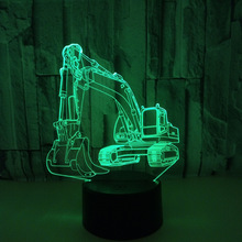 Foreign Trade Excavator 3d Lamp Seven Colors Remote Control Touch 3d Led  Table Lamps Creative 3d Small Desk Lamp 2024 - buy cheap