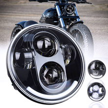 Налобный фонарь H4, 12 В постоянного тока, 1 шт., мотоциклетная светодиодная фара 5-3/4, 5.75 для Harley 883 Sportster, Triple Low Rider Wide Glide 2024 - купить недорого