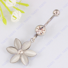 Navel bar Flower body piercing belly ring woman jewelry Retail 14G 316L surgical steel Nickel-free Free shipping TAIERS 2024 - buy cheap