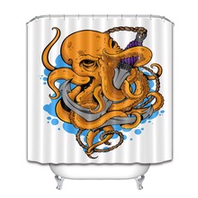72 hooks bathroom banheiro impermeável cortina de chuveiro de tecido poliéster 12 ganchos banho acessório define um enorme kraken estava se agarrando a uma âncora 2024 - compre barato