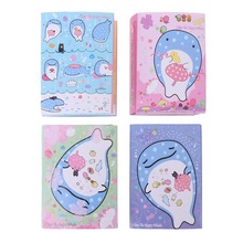 Cute Happy Whale 6 Folding Memo Pad Sticky Note Memo Notepad Bookmark Stationery 2024 - buy cheap