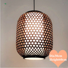 Southeast Asia style hand knitting bamboo art Chandelier Coffee E27 LED lantern lamp for porch&parlor&stairs&corridor LHDD037 2024 - buy cheap
