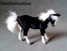 simulation horse hard model prop mini 10x9cm real furs black horse ,home decoration toy gift s1762 2024 - buy cheap