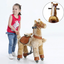 Ride on Horse Toy with Wheels S Size Ride On Toys for Kid Children Christmas New Year Birthday Gifts Plush Kids Ride On Animals 2024 - buy cheap