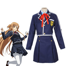 Sword Art Online SAO Yuuki Asuna School Uniform Coat Shirt Skirt Anime Outfit Customize Cosplay Costumes 2024 - buy cheap
