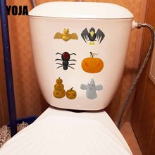 YOJA 16.8X23.9CM Funny Pattern Bedroom Home Decor Wall Sticker Toilet Decal Cartoon Halloween Spider T5-1291 2024 - buy cheap
