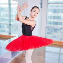 Fantasia de balé feminina, balé adulto, preto, branco, vermelho, tutu com 4 cores 2024 - compre barato