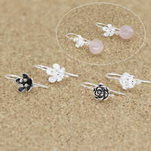 2pcs Sterling Silver 925 Flower Earring Clasp for Jewelry Making Earwire Hook Findings DIY Women Earring Accessories Supplier 2024 - buy cheap