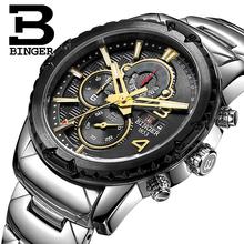 Switzerland Men's Watch Luxury Brand Clock BINGER Quartz Men Watches Multifunctional Military Stop Male Watch glowwatch B6011-2 2024 - buy cheap