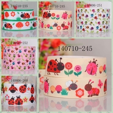 10yards -different sizes -lively cartoon Ladybug ribbon printed Grosgrain ribbon 140710-235 2024 - buy cheap