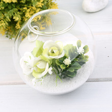 Подвесная стеклянная ваза для цветов из боросиликатного стекла, контейнер для террариума, украшение для дома и сада с шариками 2024 - купить недорого