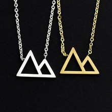 Gothic Mountain Necklace Women Boho Jewelry Stainless Steel Gold Chain Chocker Triangle Necklace Hiker Gift Collier Bijoux Femme 2024 - buy cheap