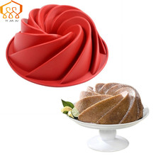 Большая спиральная форма для торта, Пищевая силиконовая форма для выпечки, высокотемпературная форма для выпечки хлеба, модная популярная форма для торта на день рождения 2024 - купить недорого