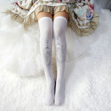 The Original lolita summer hot stamping knee - high socks lolita angel thigh printed socks 2024 - buy cheap