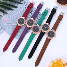 Женские кварцевые часы Duobla, кварцевые часы с кожаным ремешком, аналоговые наручные часы с звездным небом, подарок P # 2024 - купить недорого