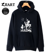 Pablo Picasso painting Don Quixote de la Mancha the Windmill Couple Clothes Autumn Winter Fleece Man Boys Hoodies ZIIART 2024 - buy cheap