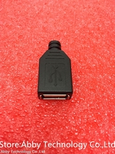100 шт. USB 2,0 A гнездовой разъем и пластиковая крышка USB разъем адаптера разъем для DIY черный 2024 - купить недорого