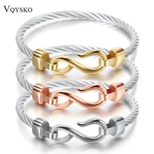 Three-Color Titanium Steel Bracelet Hooks Fashion Jewelry Infinity Love Charm Bracelets Bangles For Women 2024 - buy cheap